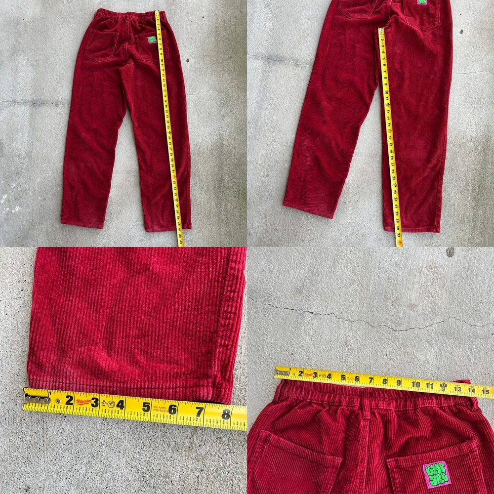 EMPYRE Red Corduroy Skater Pants Relaxed Fit Pleated Front Women Size M - Picture 6 of 6